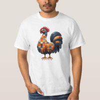 T-shirt Cockerel Patchwork