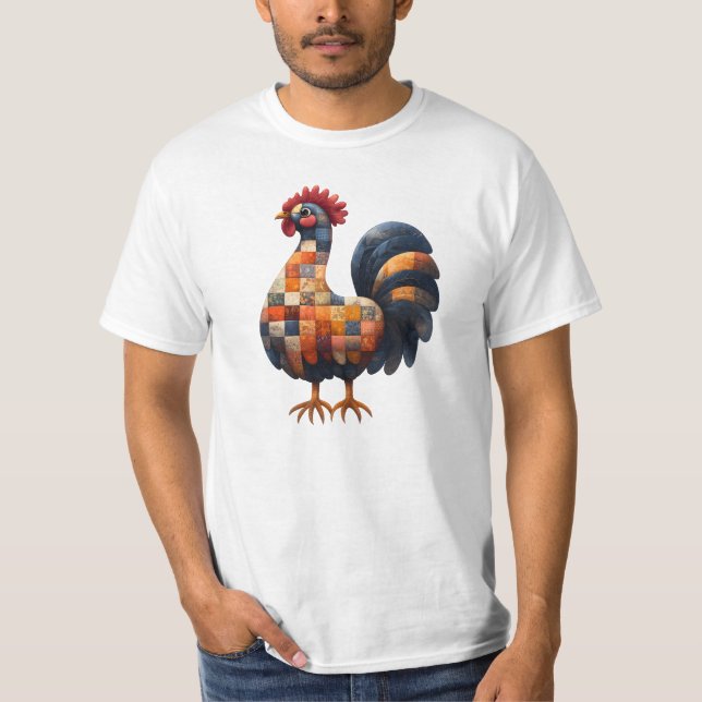 T-shirt Cockerel Patchwork (Devant)