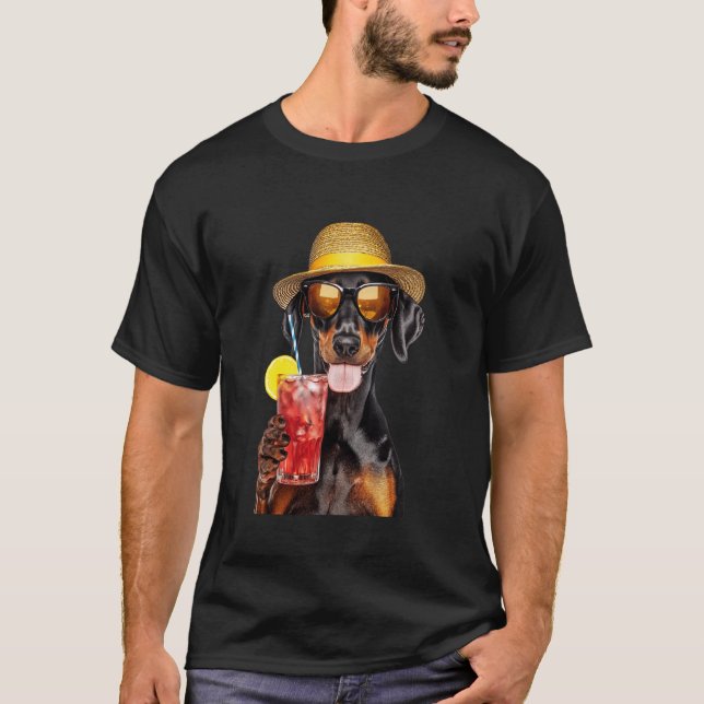 T-shirt Cocktail Doberman Pinscher (Devant)