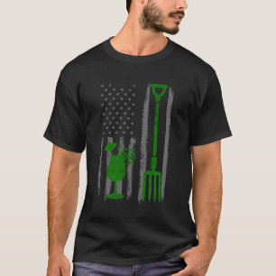 T-shirt Cocktail et jardinage - Drapeau américain vintage
