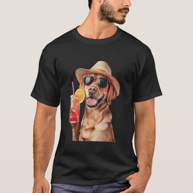 T-shirt Cocktail Labrador Retriever (Devant)