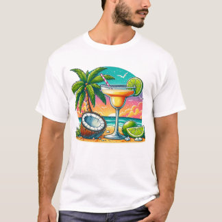 T-shirt cocktail margarita illustration été