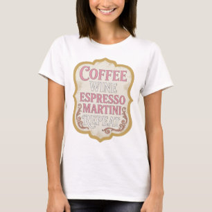 T-SHIRT COCKTAIL MARTINI À L'ESPRESSO DE CAFÉ VIN ROSE ICO