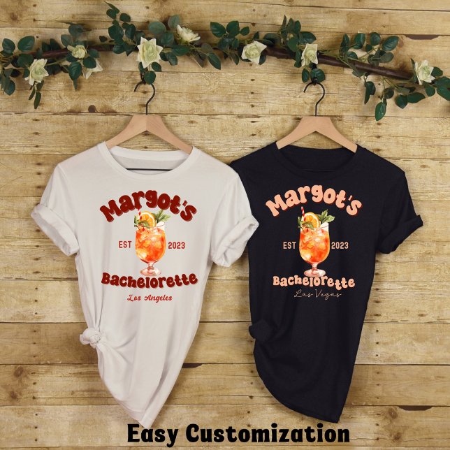 T-shirt Cocktail Retro Bachelorette Fête des mariées de fê (Créateur téléchargé)