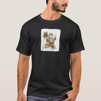 T-shirt Cocktail Santa Claus pour les vacances et les mers