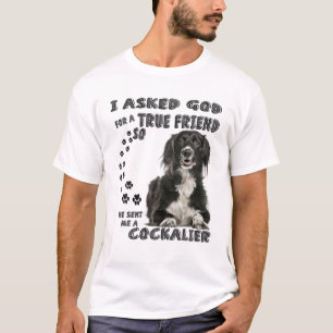 T-shirt Cocktail Spaniel Quota Maman Papa Print, Cocker Ca
