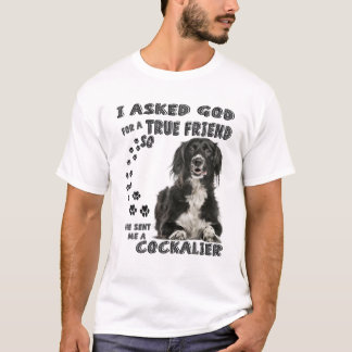 T-shirt Cocktail Spaniel Quota Maman Papa Print, Cocker Ca