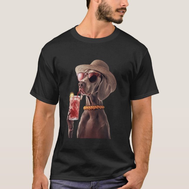 T-shirt Cocktail Weimaraner (Devant)