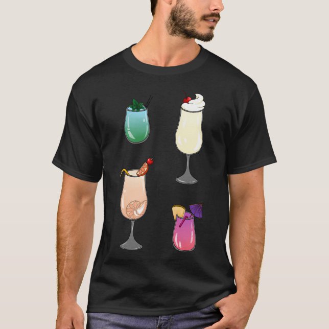 T-shirt Cocktails tropicaux (Devant)