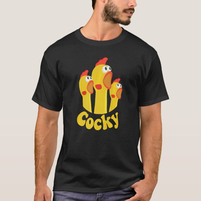 T-shirt Cocky Pour Hommes Poulet Cocky (Devant)