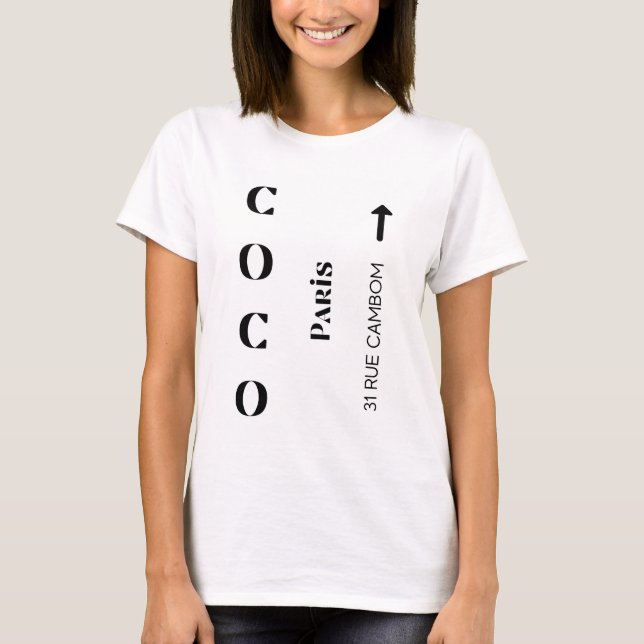 T-shirt Coco Paris Text Fashion Print (Devant)