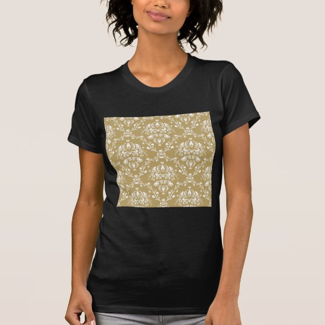 T-shirt Cocoa and Cream Damask (Devant)