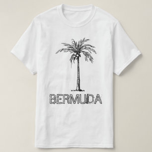 T-shirt Cocotier Bermudes design noir et blanc