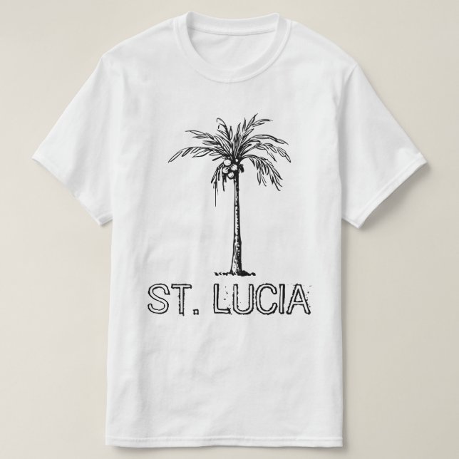 T-shirt Cocotier de Sainte-Lucie conception noir et blanc (Design devant)