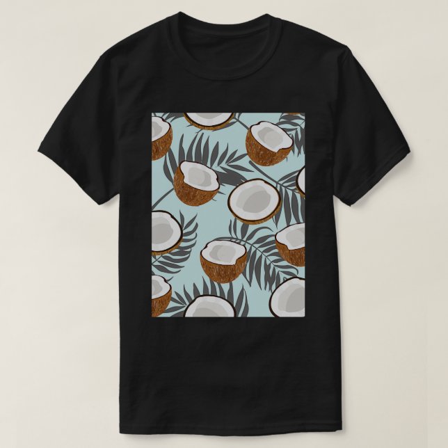 T-shirt Cocotier motif sans couture feuilles (Design devant)