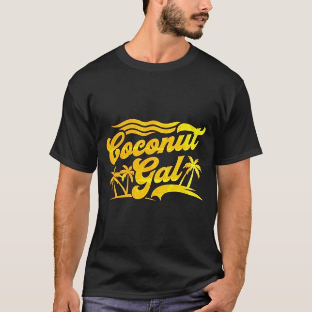 T-shirt Cocout Gal - Tropical Palm Tree Design été (Devant)