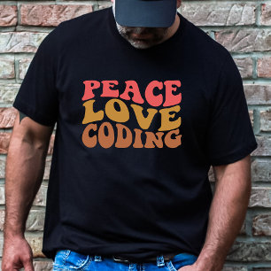T-shirt Codage d'amour de paix rétro
