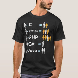 T-shirt Codage de programmation Java C Python Php