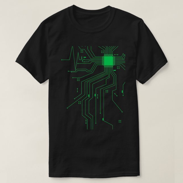 T-shirt Codage du développeur de Heartbeat CPU (Design devant)