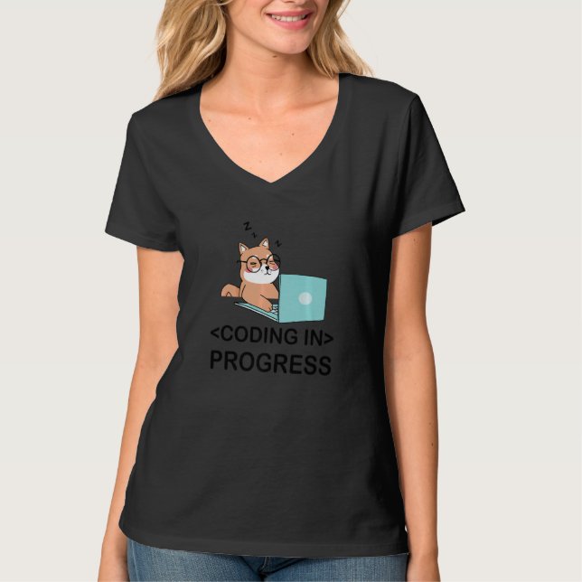 T-shirt Codage En Cours Programmeur Coder Ordinateur Nerd (Devant)