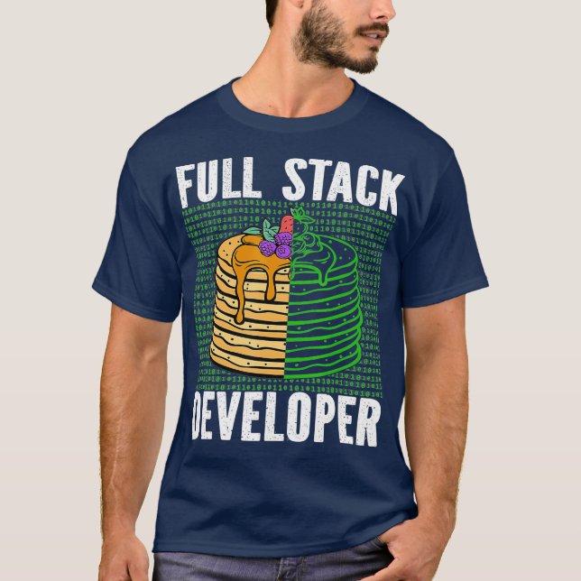 T-shirt Codage logiciel du développeur de pile complète (Devant)
