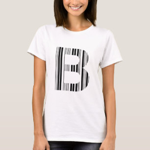 T-shirt CODE À BARRES DE LA LETTRE B Modèle de code-barres