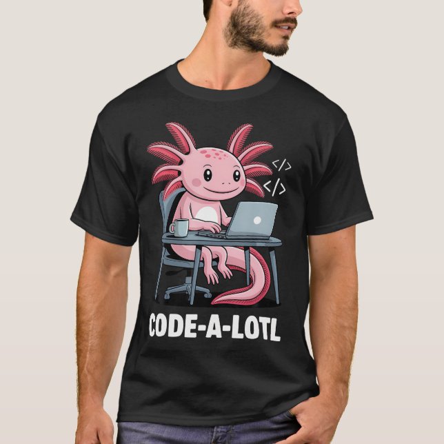 T-shirt Code-Alotl Drôle Axolotl Pour (Devant)