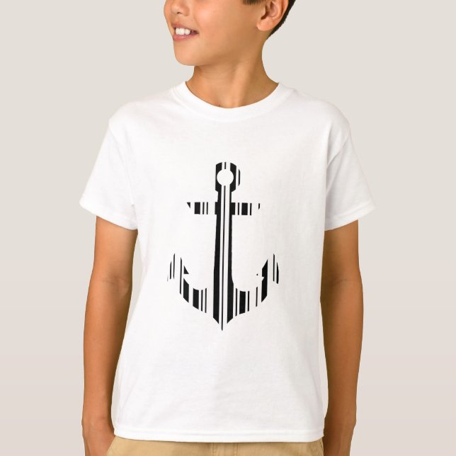 T-shirt Code barre de la barre d'ancrage Modèle de code-ba (Devant)