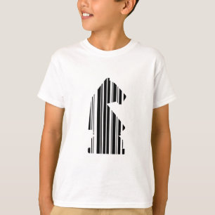 T-shirt Code barre de motif de pièce d'échecs CHEVALIER De