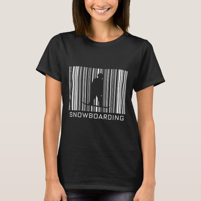 T-shirt Code barre de snowboard (Devant)