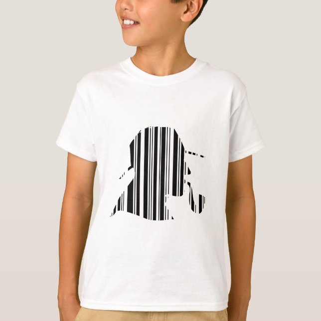 T-shirt CODE BARRE DÉTECTIVE Modèle de code-barres Fumeur  (Devant)