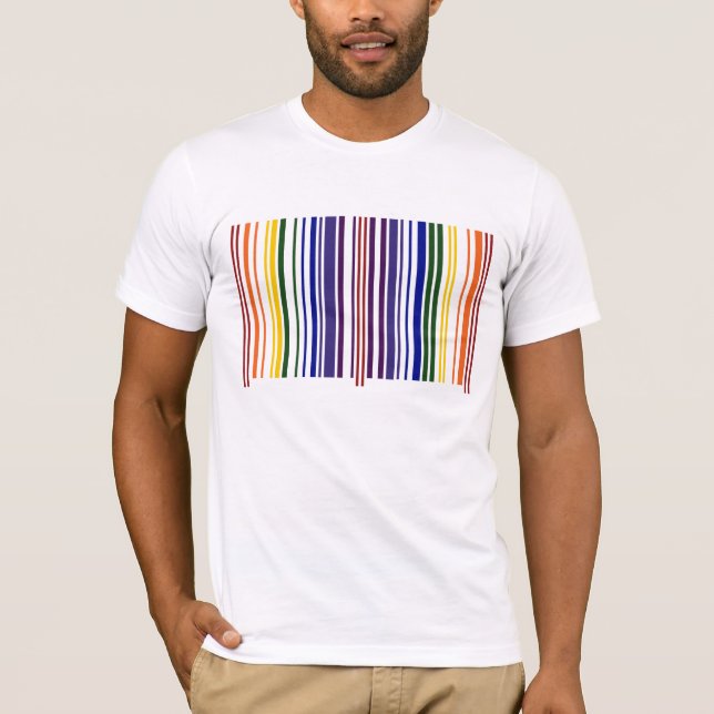 T-shirt Code barre double arc-en-ciel (Devant)