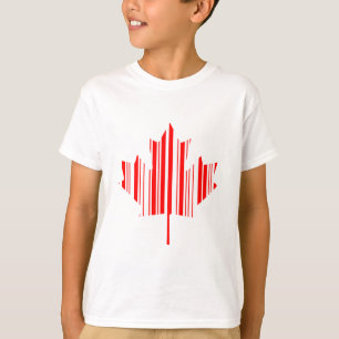 T-shirt CODE BARRE MAPLE LEAF CANADA Motif de code barre