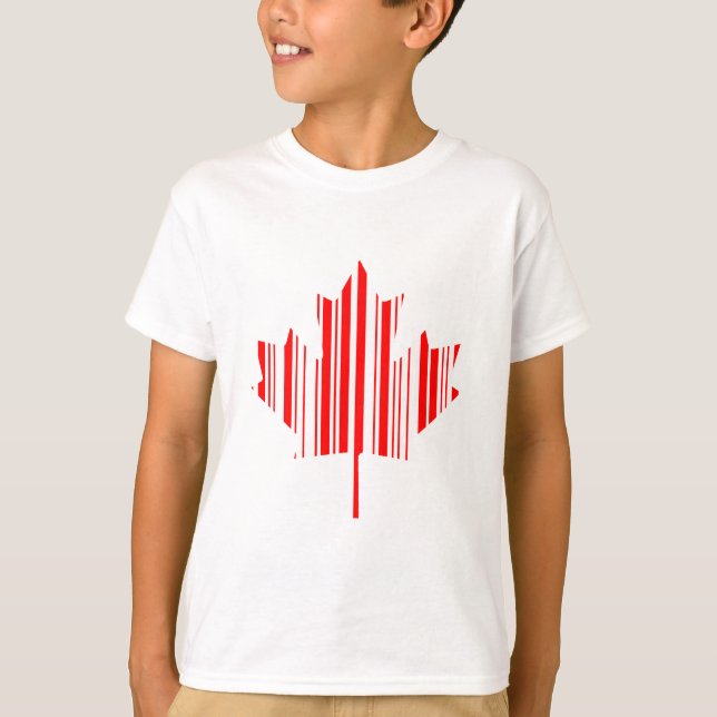 T-shirt CODE BARRE MAPLE LEAF CANADA Motif de code barre (Devant)