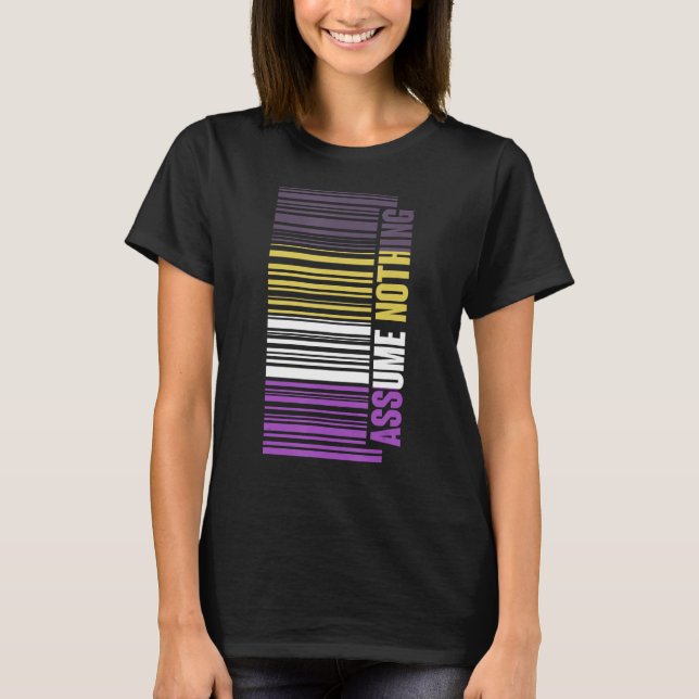 T-shirt Code barre Nongender LGBTQ Queer Genderfluide Non  (Devant)