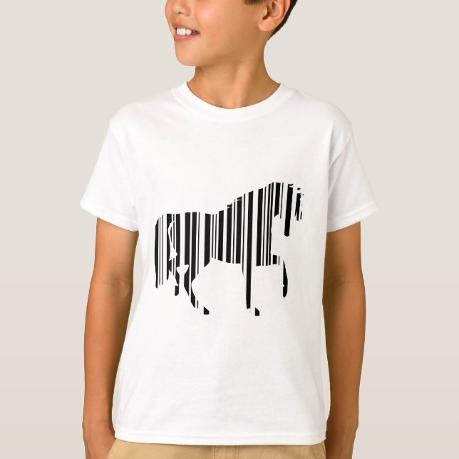 T-shirt Code-barres CHEVAL Motif de code-barres zèbre Desi (Devant)