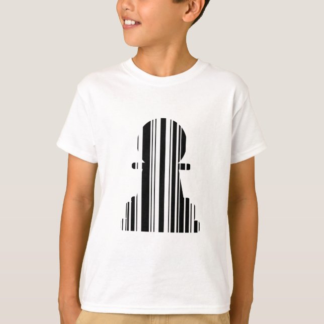 T-shirt Code-barres de pion Motif de pièce d'échecs Design (Devant)