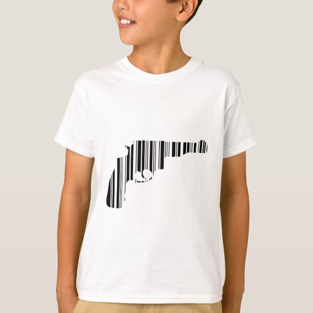 T-shirt Code-barres de pistolet Conception de modèle de co (Devant)