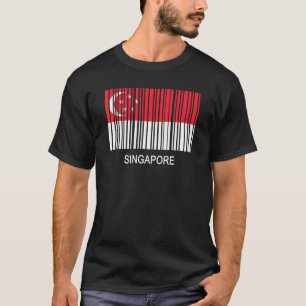T-shirt Code-barres du drapeau de Singapour