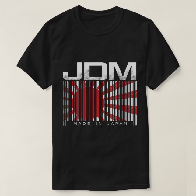 T-shirt Code-barres JDM made in Japan Motorsport Mens (Design devant)