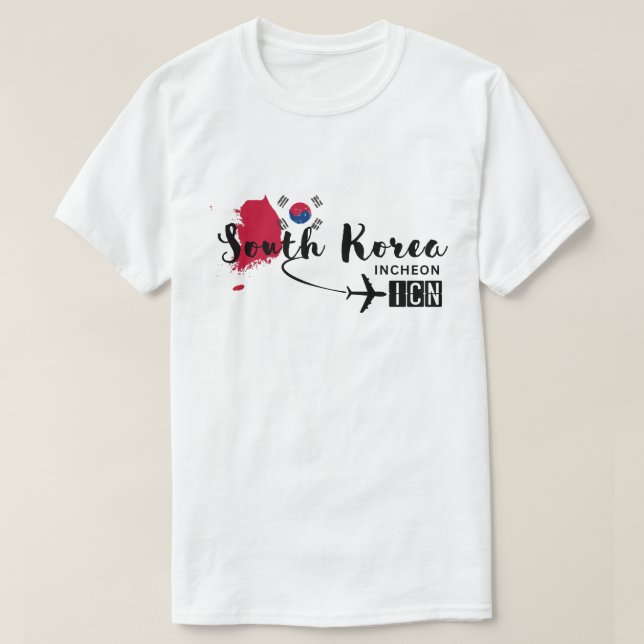T-shirt Code de l'aéroport international de Corée du Sud (Design devant)