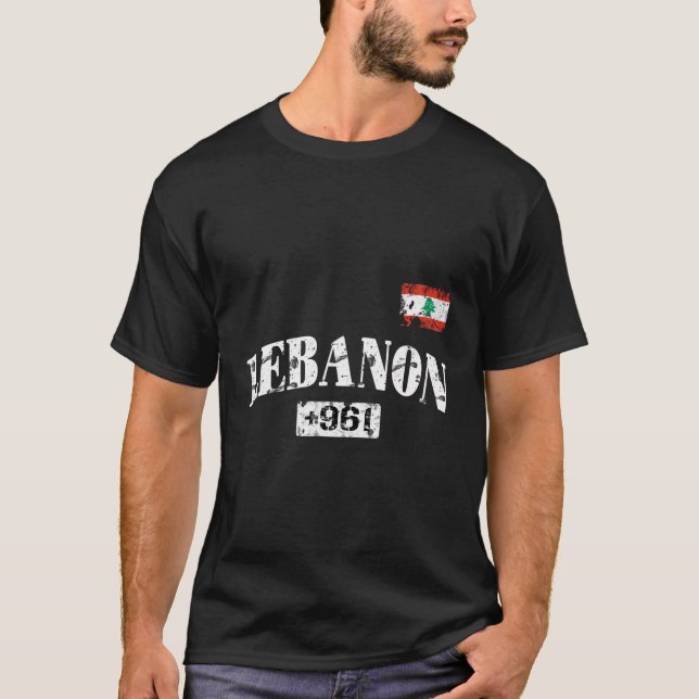 T-shirt Code de pays de la Fierté du Liban en détresse (Devant)