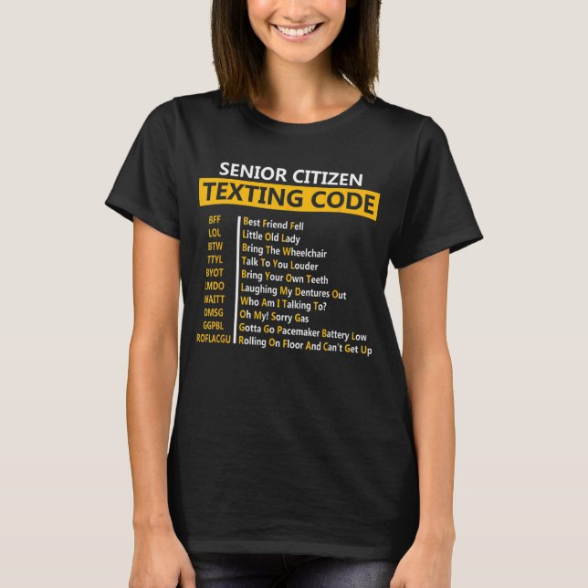 T-shirt Code de SMS pour grand-père (Devant)