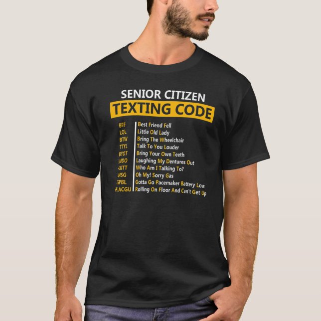 T-shirt Code de SMS pour grand-père (Devant)