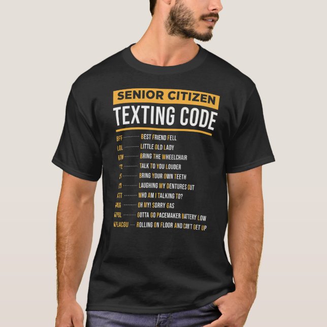 T-shirt Code de SMS pour grand-père grand-mère (Devant)