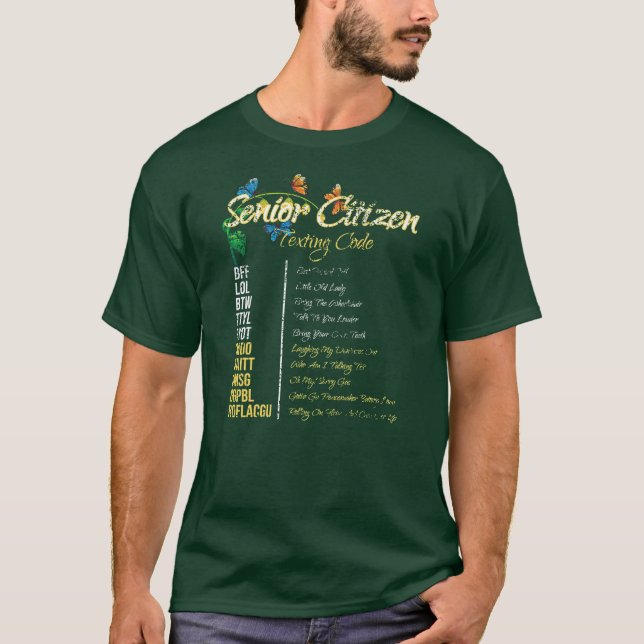 T-shirt Code de SMS pour les seniors amusant grand-père (Devant)