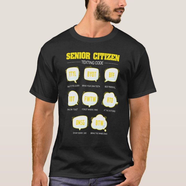 T-shirt Code de Textes pour les seniors Personnes âgées Pe (Devant)