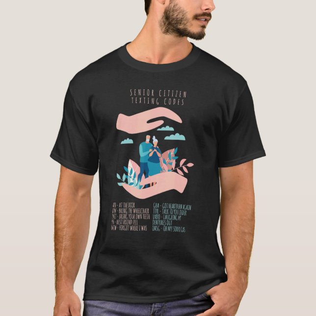 T-shirt Code de textos des seniors Grand-parents Vieux-Peu (Devant)