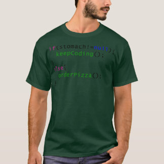 T-shirt Code drôle Commande Pizza