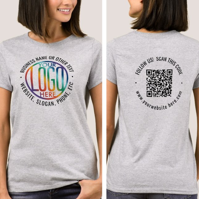 T-shirt Code et logo QR d'entreprise personnalisés avant a (Créateur téléchargé)